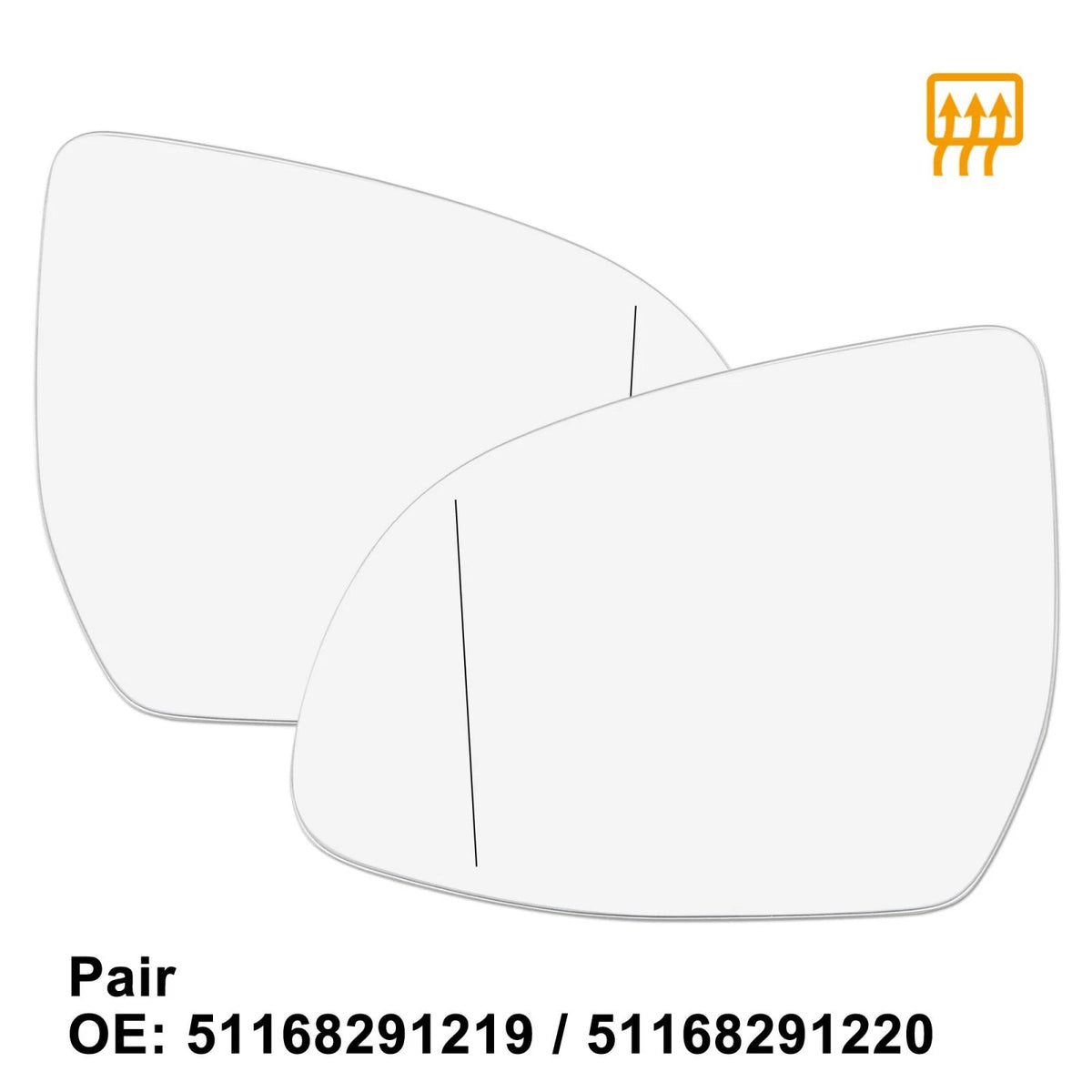Heated Rearview Mirror Glass Pair for BMW X3 X4 X5 (2011-2023)