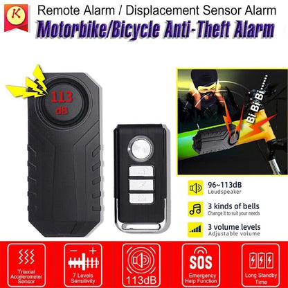 Bicycle Alarm Anti-Theft System for Bike, Motorcycle, Car, Vehicles