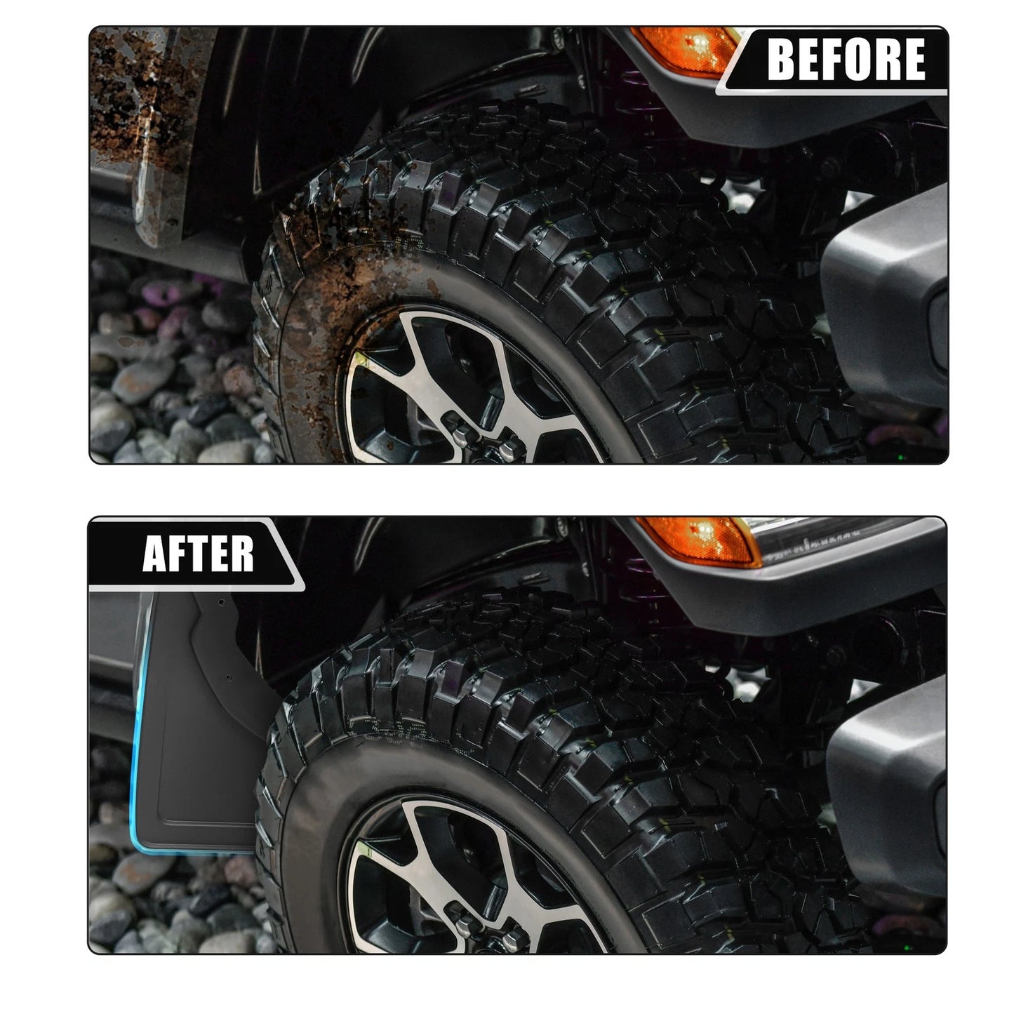 Mud Flaps Splash Guards for Ford Bronco Sport Black 1 Set (2021-2023)