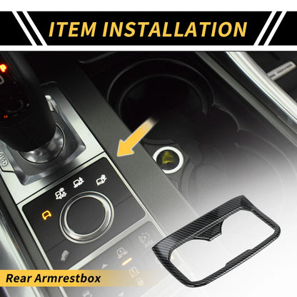 Armrestbox Rear Cup Holder Cover/Carbon Fiber for Toyota Tacoma (2016–2023)