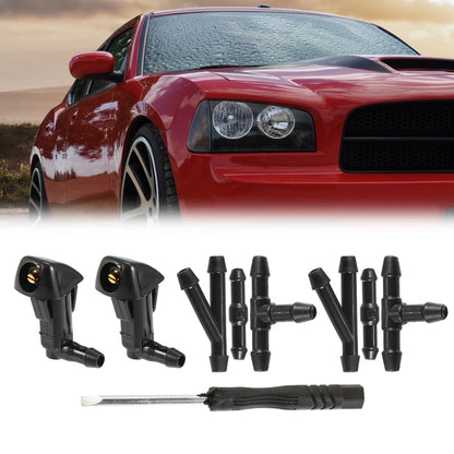 Windshield Washer Nozzles Kit with Connectors for Honda