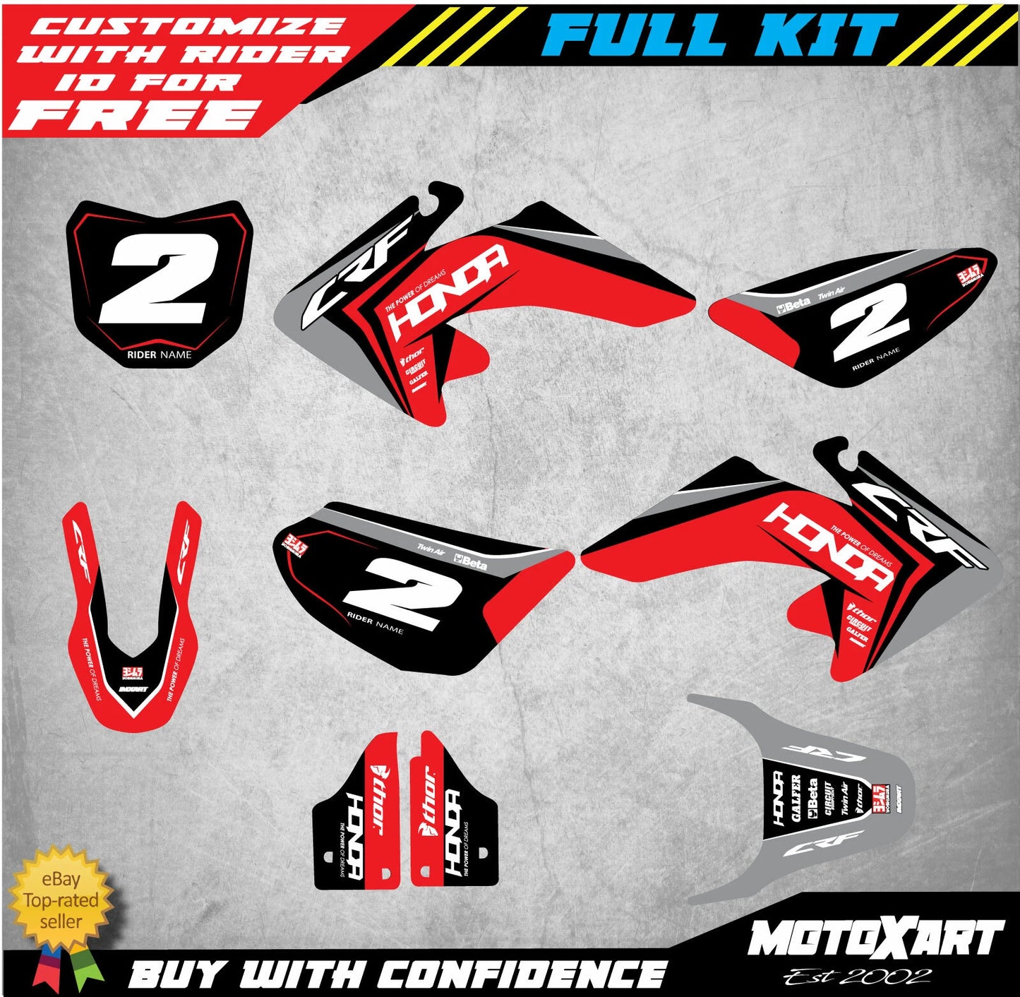 Custom Graphics Kit SPARK STYLE for Honda CRF 50 (2013-2020) Stickers Decals