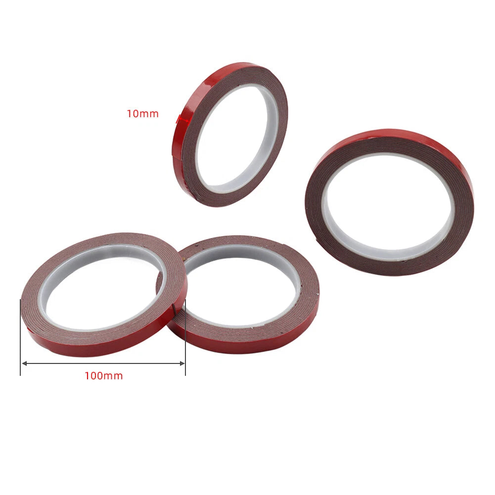 4pcs Double Sided Acrylic Foam Mounting Tape 10mm for Auto Applications