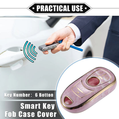 6 Buttons Remote Smart Key Fob Cover Case for Buick Enclave Verano TPU Pink
