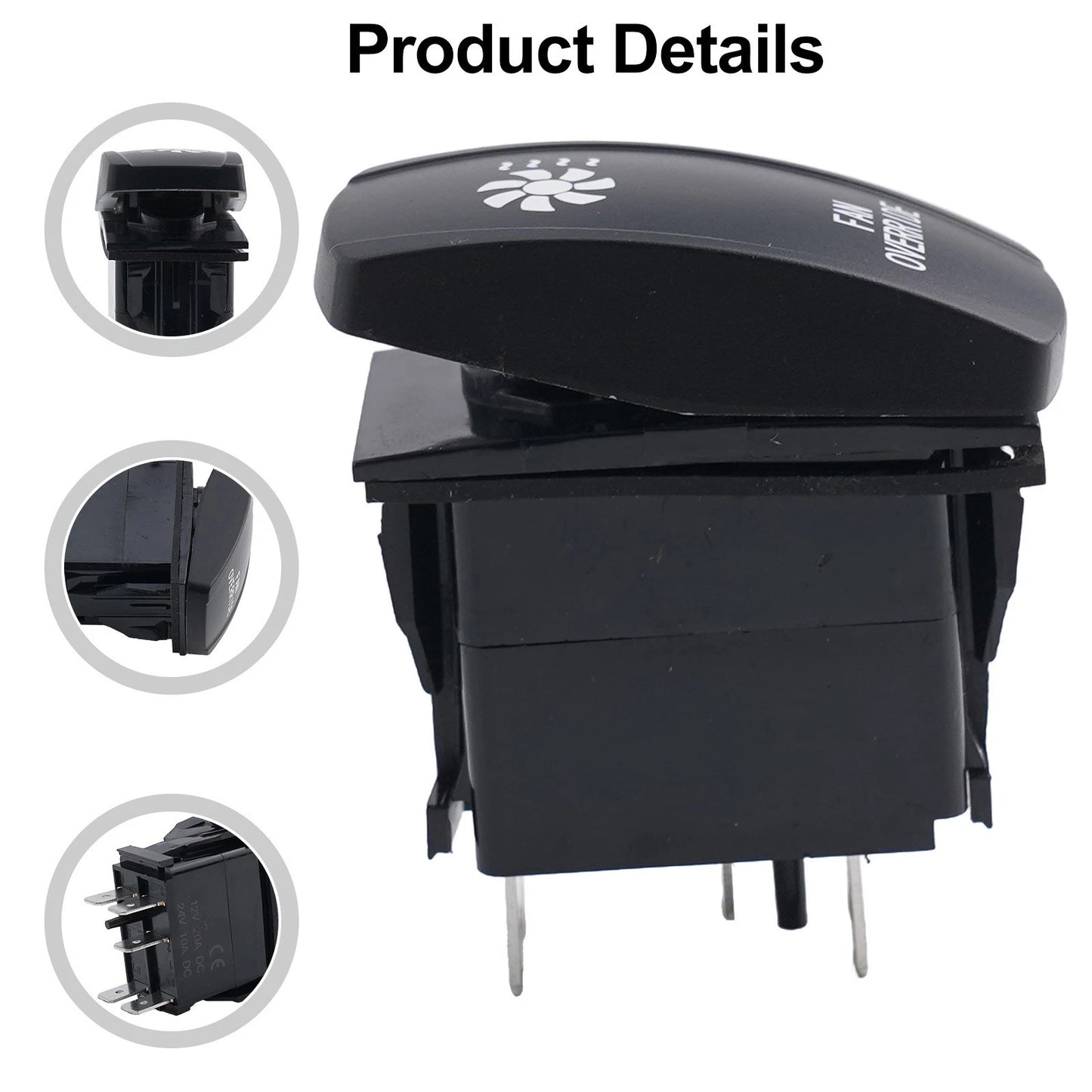 Rocker Switch Fan Override for ATV/UTV 12V