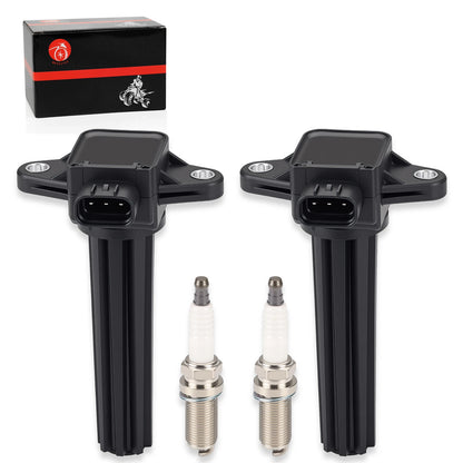 2 Pack Ignition Coil & Spark Plug for Yamaha 4-Stroke Outboard 115-250 HP