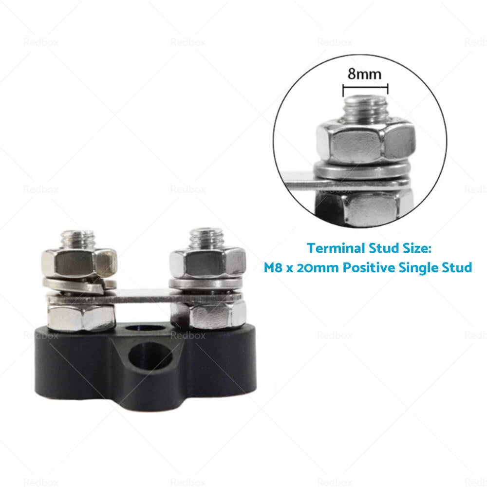 M8 Bus Bar Terminal Blocks 5/16" 12V-24V Positive Negative Distribution