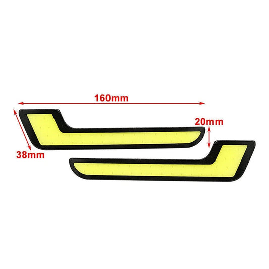 12V L Shape COB White LED Daytime Running Lights for Car (No Year Specified)