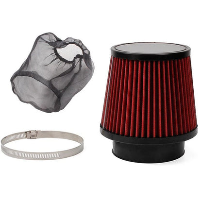 4" Universal Round Cone Air Filter with Clamp for Car