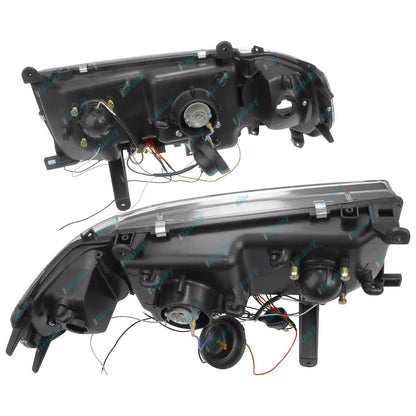 Black Altezza Angel Eye Halo Projector Headlights with LED DRLs for 80 Series