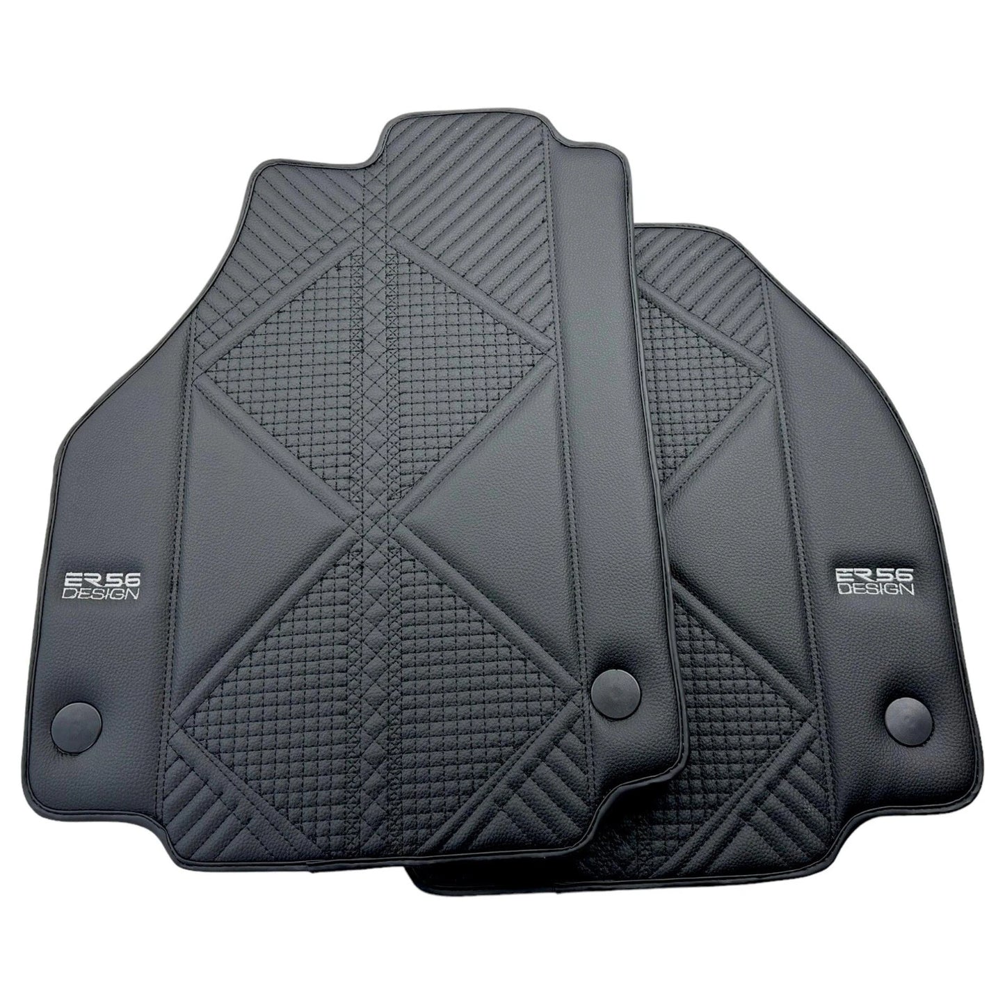 Black Leather Floor Mats for Ferrari 488 GTB (2015-2023) - AutoWin Brand