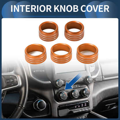 Volume Switch Knob Cover Ring for Dodge RAM (2018-2022) 5x Orange