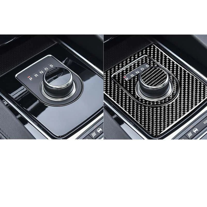 Soft Carbon Fiber Console Gear Shift Panel Cover Trim for Jaguar F-pace X761