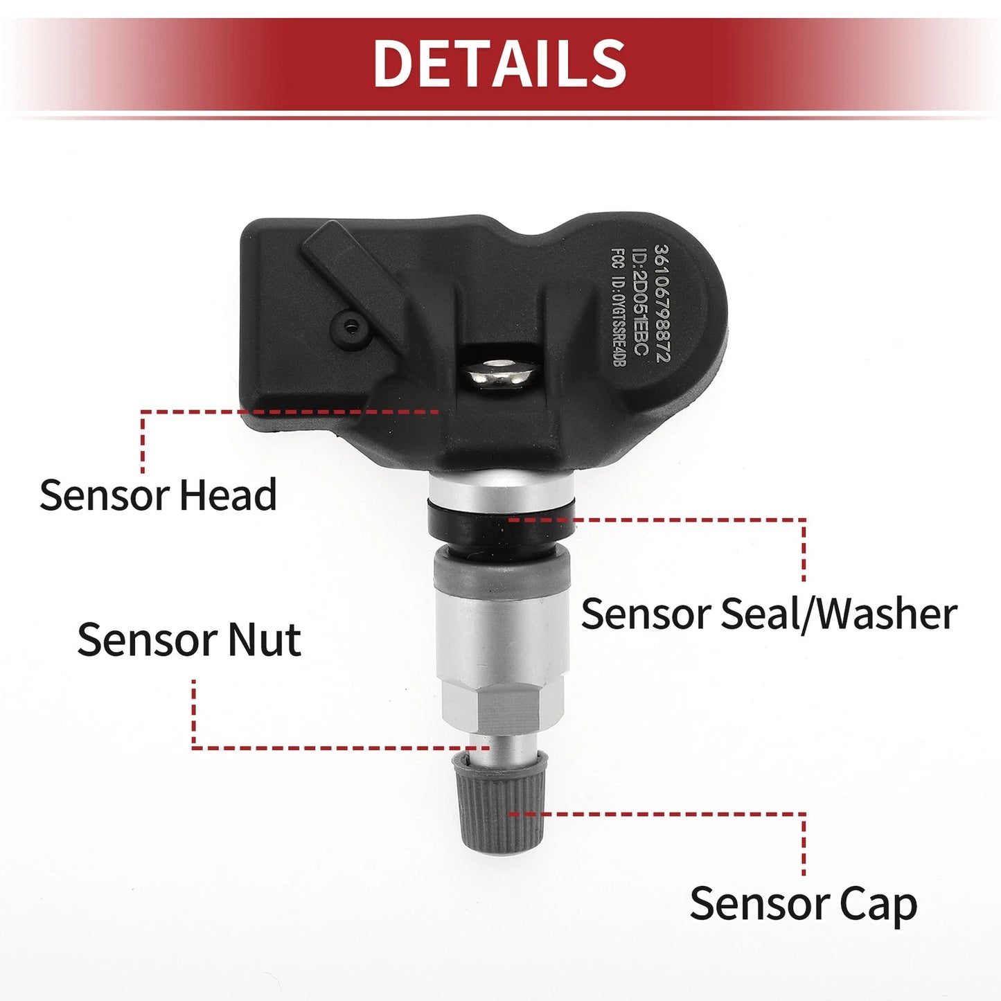 Tire Pressure Sensor 433MHz for BMW M4 M5 M6 (2015-2017) 1 x Sensor