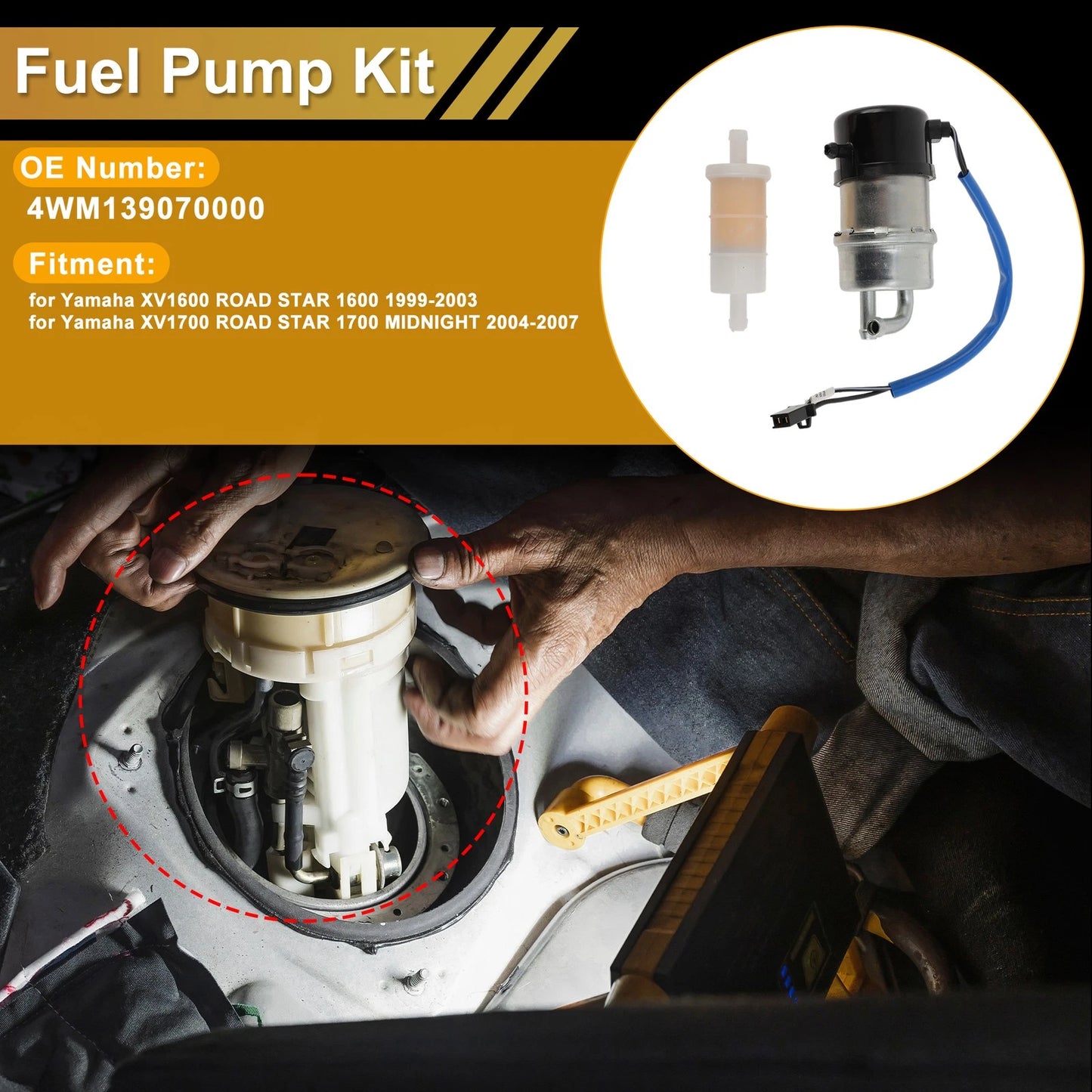 Fuel Pump for Yamaha XV1600 ROAD STAR 1600 (1999–2003)