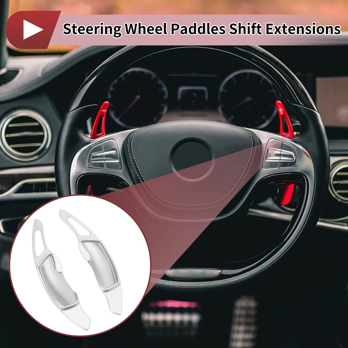 Silver Tone Aluminum Alloy Steering Wheel Paddles for Subaru Impreza (2008-2021)