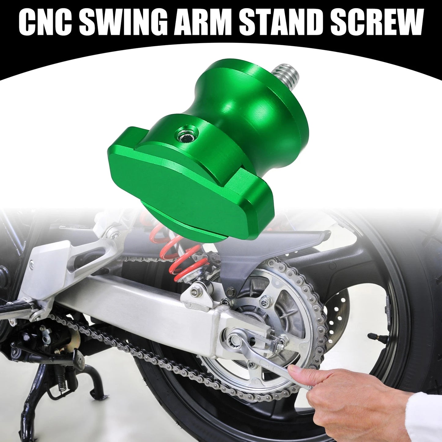 2pcs / 6mm / Universal Swing Arm Stand Screw Aluminum Alloy Green for Motorcycle