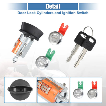 Ignition Switch Lock Cylinder & Door Lock Cylinder w/ Key for Ford E150, E250