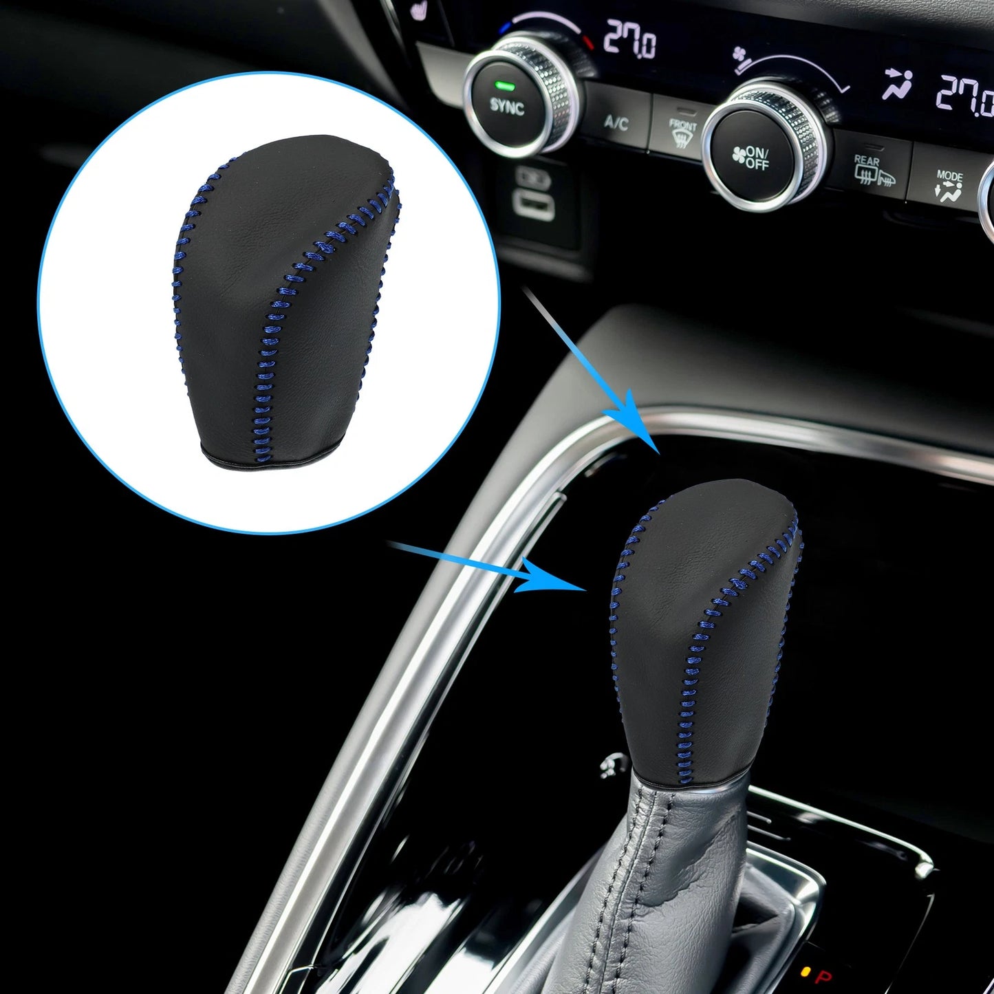 Genuine Leather Gear Shift Knob Cover for Honda Civic (2016-2021)