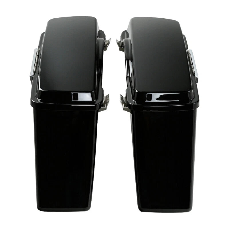 Saddlebags Saddle Bag with Black Softail Brackets for Harley Fatboy