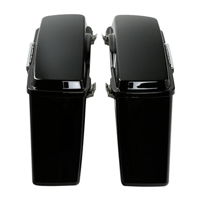 Saddlebags Saddle Bag with Black Softail Brackets for Harley Fatboy