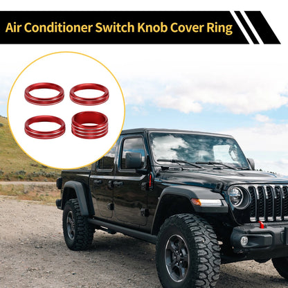 AC Audio Headlight CD Switch Knob Cover Ring for Jeep Gladiator JT (2018-2021)