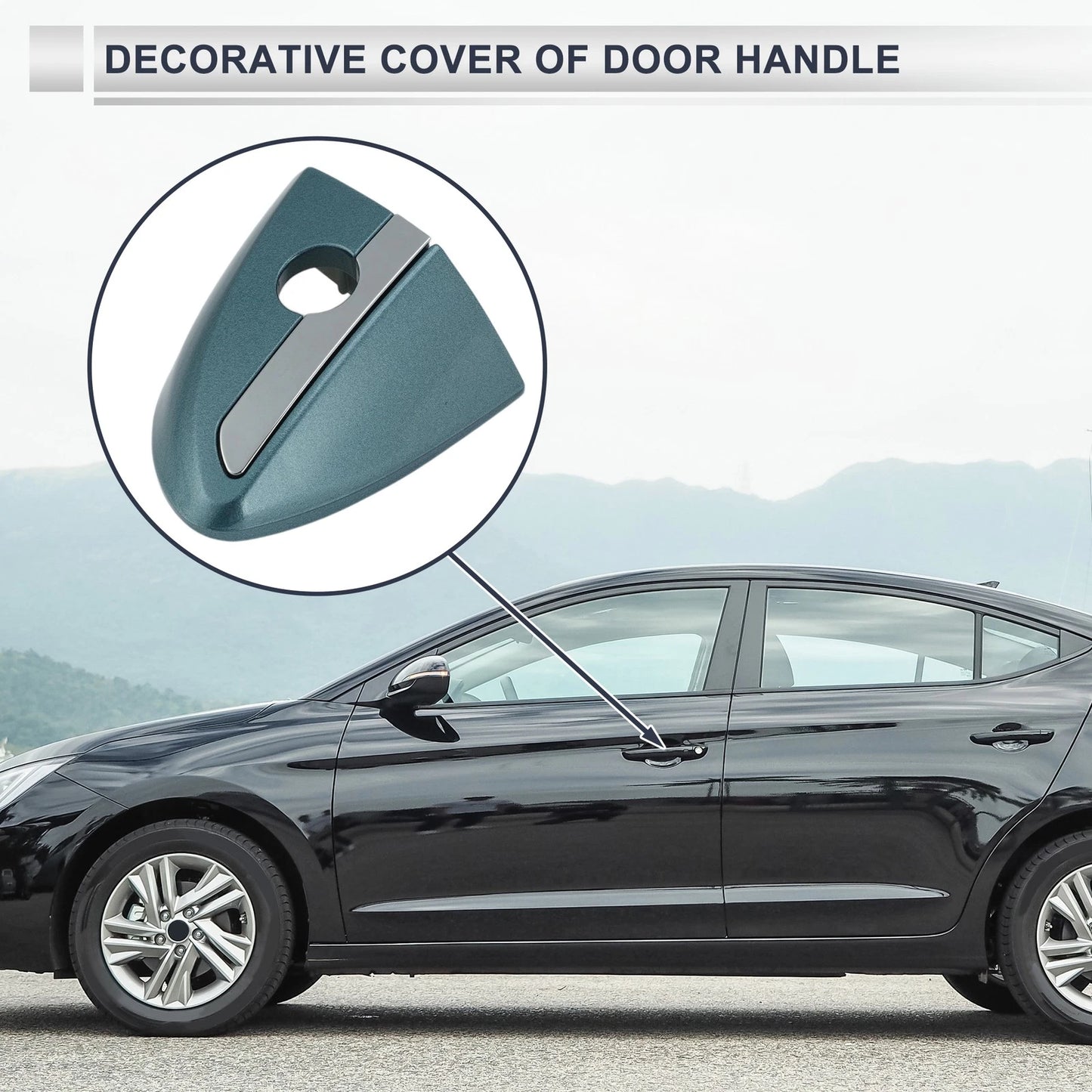 Blue Front Left Door Handle Lock Cylinder Cover for Toyota Corolla (2014-2018)