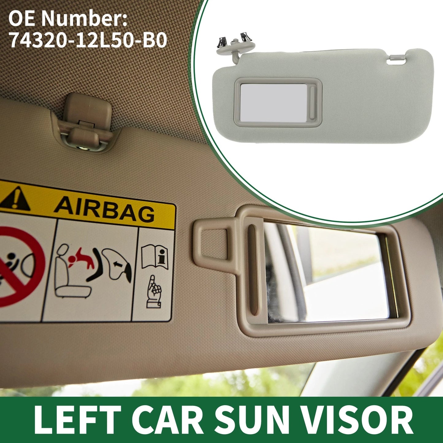 Left Car Sun Visor for Toyota Corolla (2009–2013)