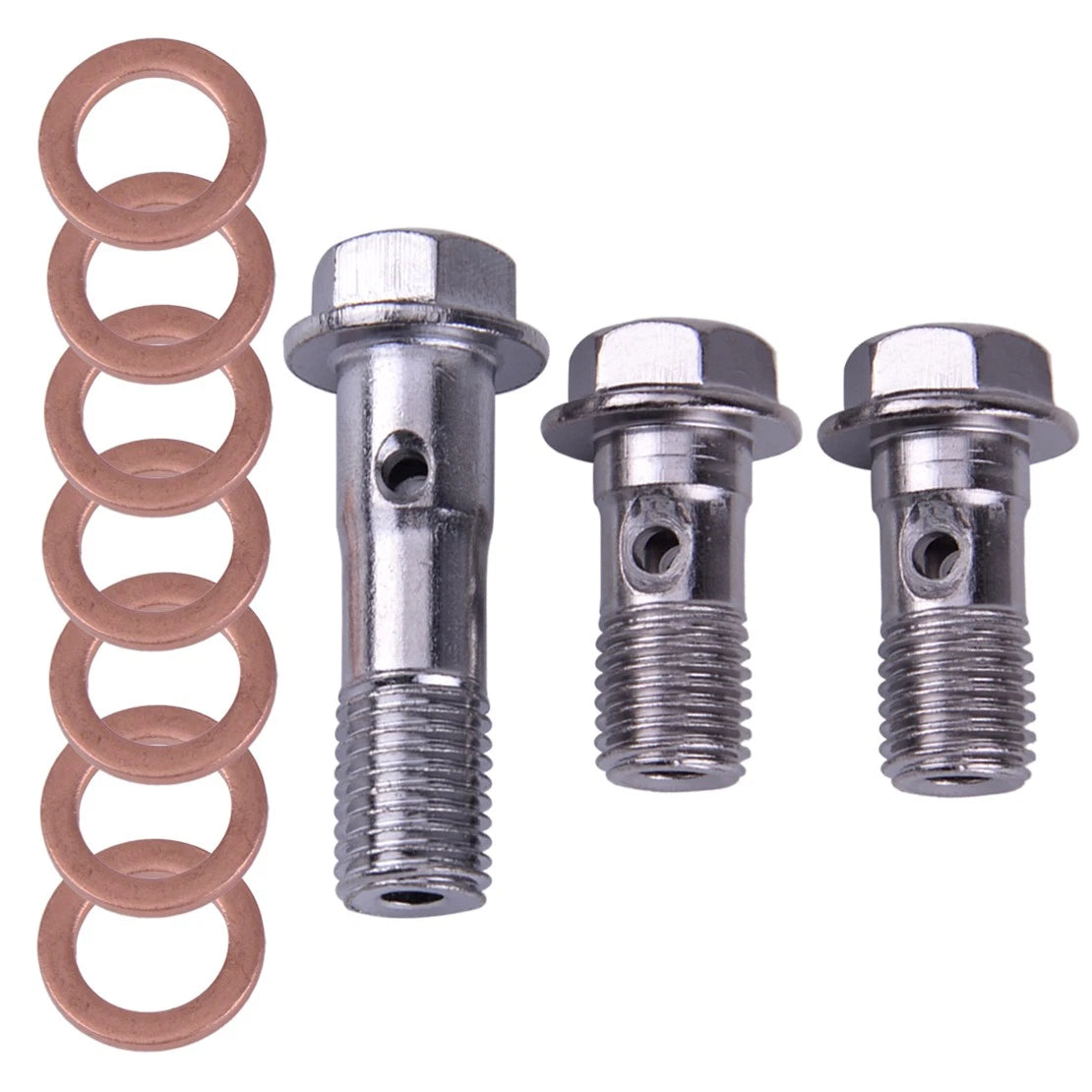 3 x M10 x 1.25 Motorcycle Brake Banjo Bolts for Yamaha, Kawasaki, Suzuki