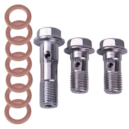 3 x M10 x 1.25 Motorcycle Brake Banjo Bolts for Yamaha, Kawasaki, Suzuki