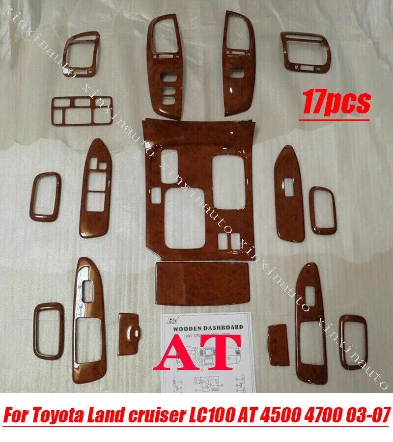 Inner Wood Grain Dash Trim for Toyota Land Cruiser LC100 (2003–2007)