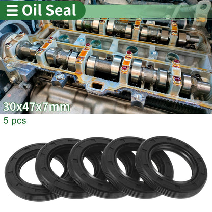 Oil Seal 30x47x7mm 5 Pcs Lip Seal Ring Rotary Shaft Seal NBR Rubber for TG4
