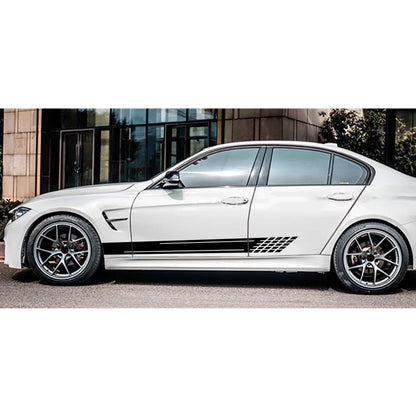 Gloss Black Racing Side Body Stripe Graphics Vinyl Covers for Car 79-79