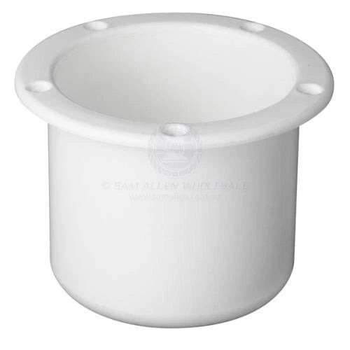Drink Holder - White Nylon Flush Mount for Boat, Caravan, RV
