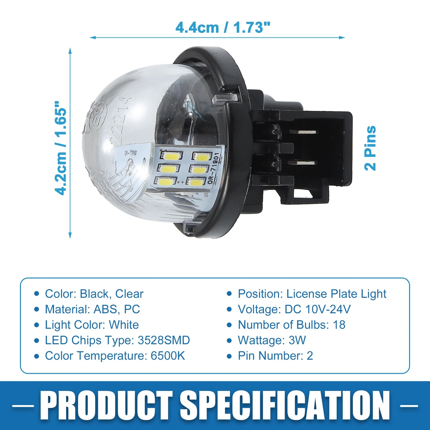 6500K LED License Plate Lights for Suzuki Grand Vitara (2006-2014)