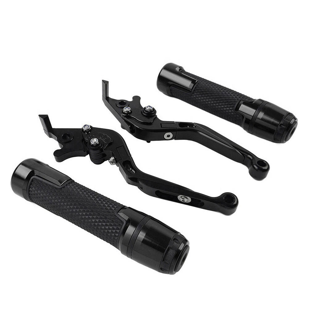 Black Extendable Brake Clutch Levers & Grips for Kawasaki Z1000 (2010-2023)
