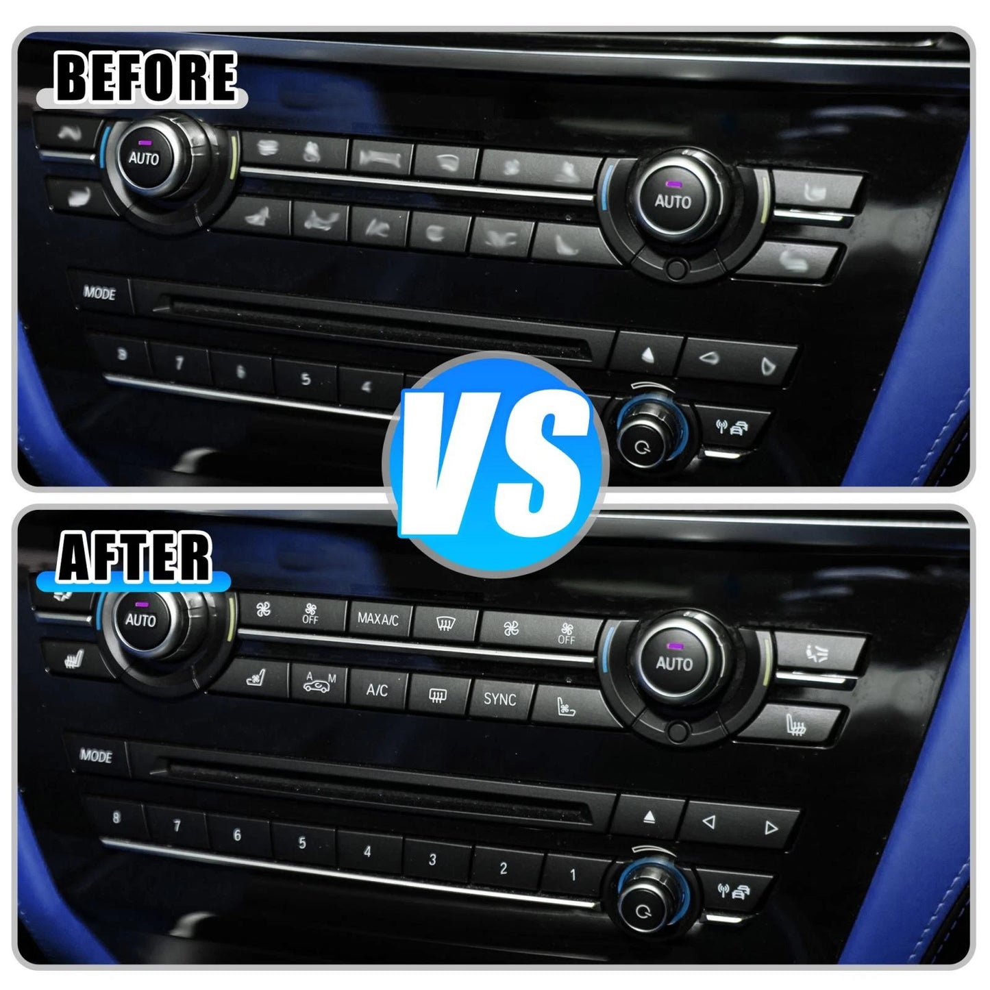 12 x Air Conditioning Control Switch Button Cap Covers for BMW 5 6 7 F10 F01 F12