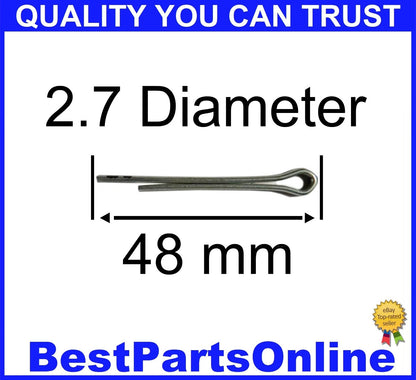Cotter Pin / 2.7 Diameter x 48mm Long / Stainless Steel