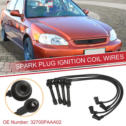 4 Pcs Spark Plug Wire Ignition Coil Cable for Honda Accord (1994-2002)