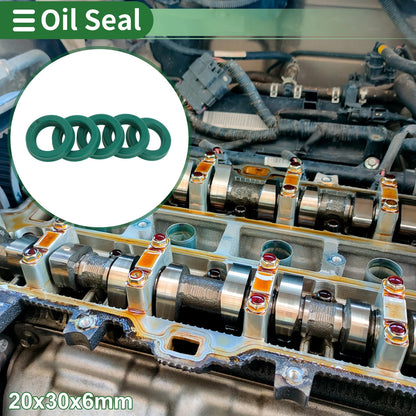 Oil Seal Rotary Shaft Seal TPU 20x30x6mm High Pressure Green 5 Pcs