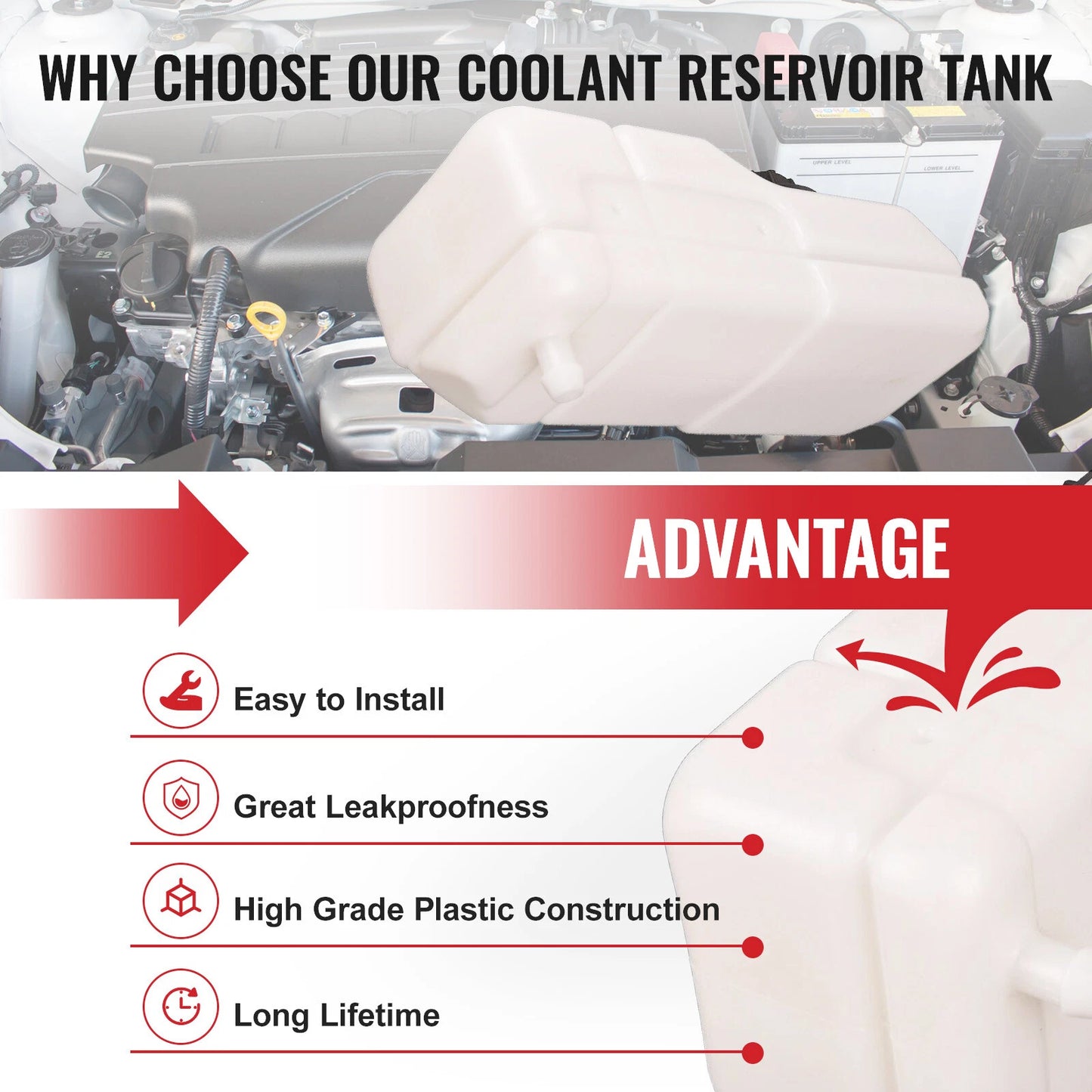 Bobcat Coolant Reservoir Expansion Water Tank for TL360 TL470 S130 T140 (N/A)