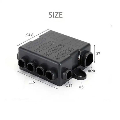 5 Pole Bus Bar Fuse Holder with 1 x 300A & 4 x 50A Fuses for Car
