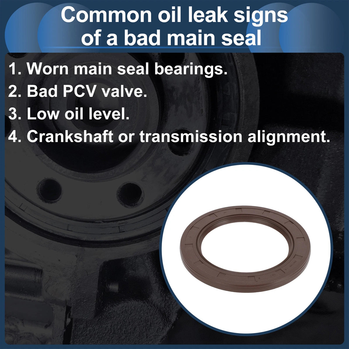 Rear Crankshaft Oil Seal for Toyota Prius C, Yaris (2012-2017)