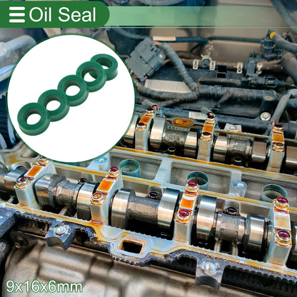 Oil Seal 5 Pcs TPU 9x16x6mm Rotary Shaft Seal Green High Pressure