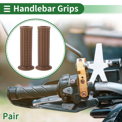 25mm Hand Grips Cover Handlebar End Grips TPU Light Brown for Motorcycle