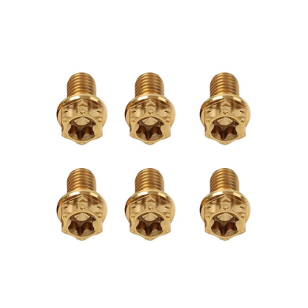 6pcs M8x30mm Titanium Torx Head Flange Bolts for Motorcycle Bike