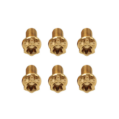 6pcs M8x30mm Titanium Torx Head Flange Bolts for Motorcycle Bike