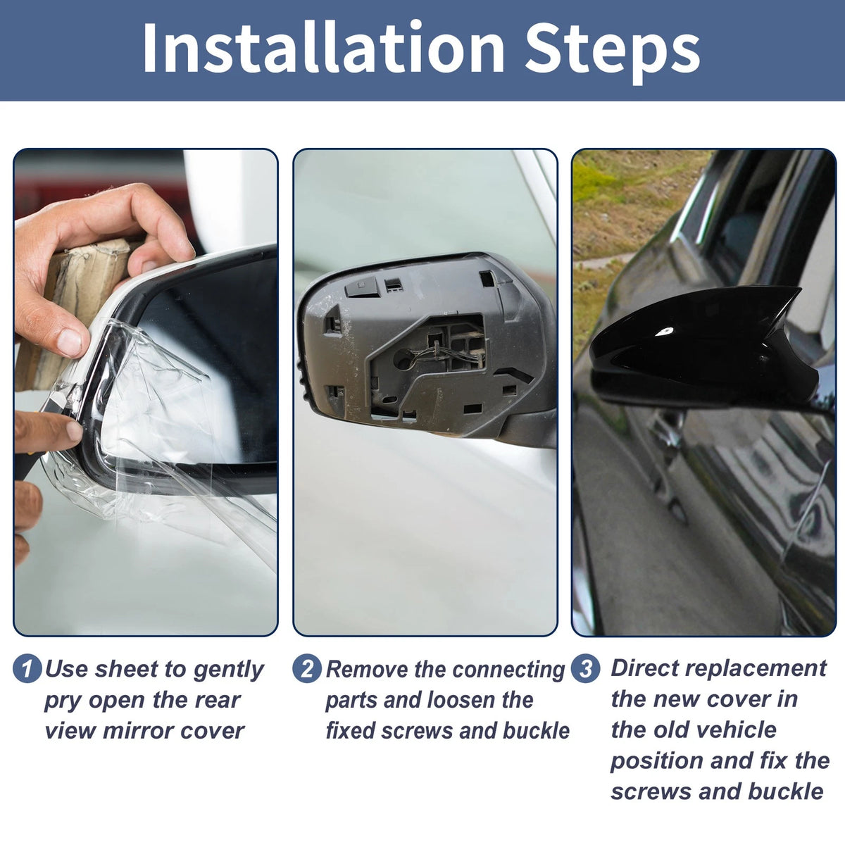 Silver Tone Left Right Mirror Cover Caps for Toyota Tundra Sequoia (2007-2021)