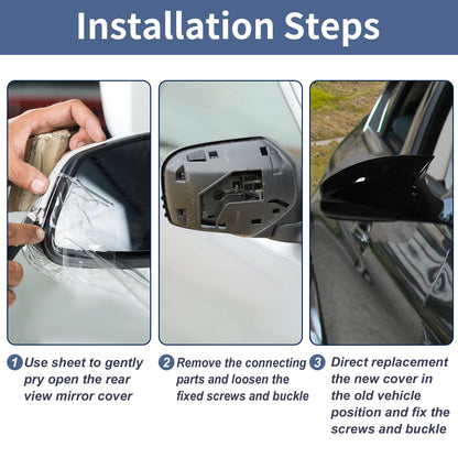Silver Tone Left Right Mirror Cover Caps for Toyota Tundra Sequoia (2007-2021)