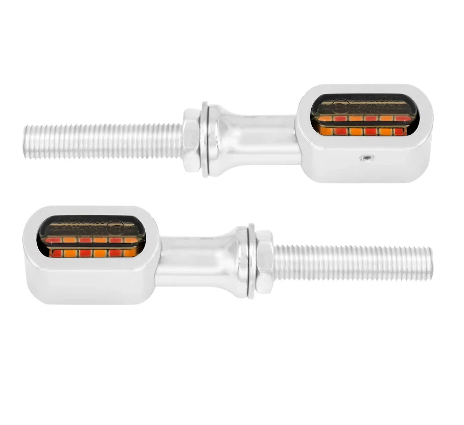 Chrome E4 LED Mini Rear Turn Signal Lights for Harley